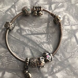 Pandora bracelet with charms
